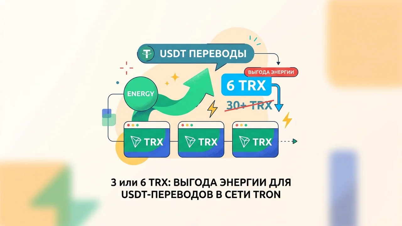 3 или 6 TRX: выгода энергии для USDT-переводов в сети TRON