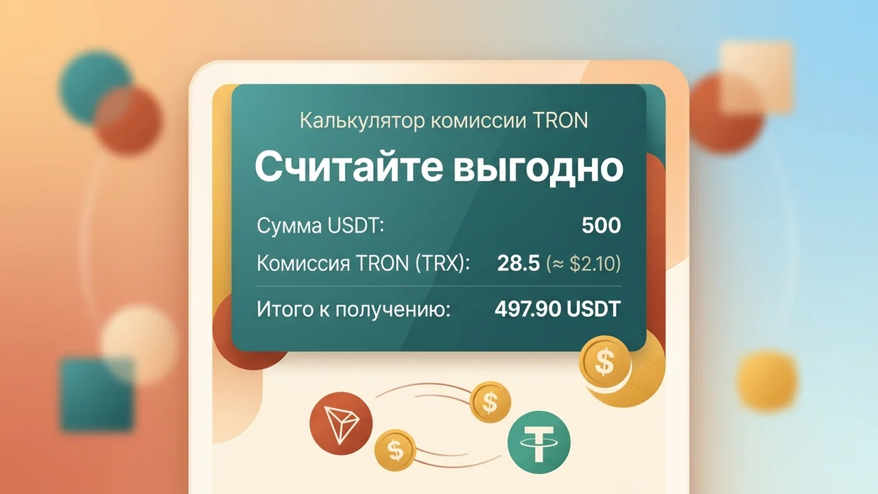 Калькулятор комиссии TRON: планируйте USDT-переводы выгодно