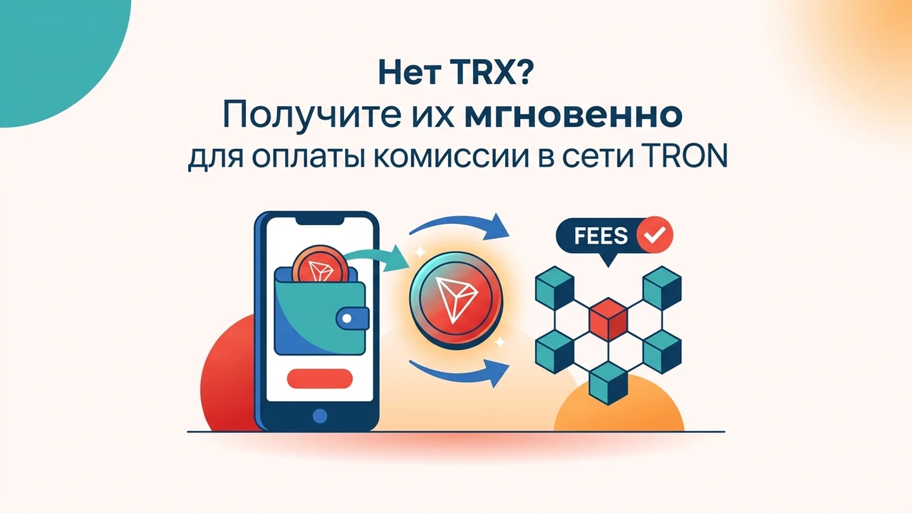Нет TRX? Получите их мгновенно для оплаты комиссии в сети TRON