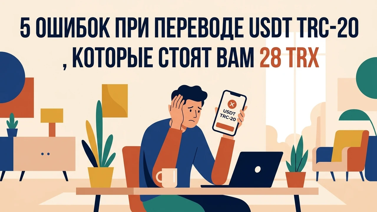 5 ошибок при переводе USDT TRC-20, которые стоят вам 28 TRX